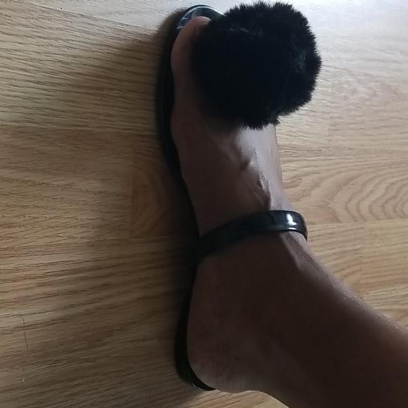 Black Pom Sandal - Picture 2 of 4